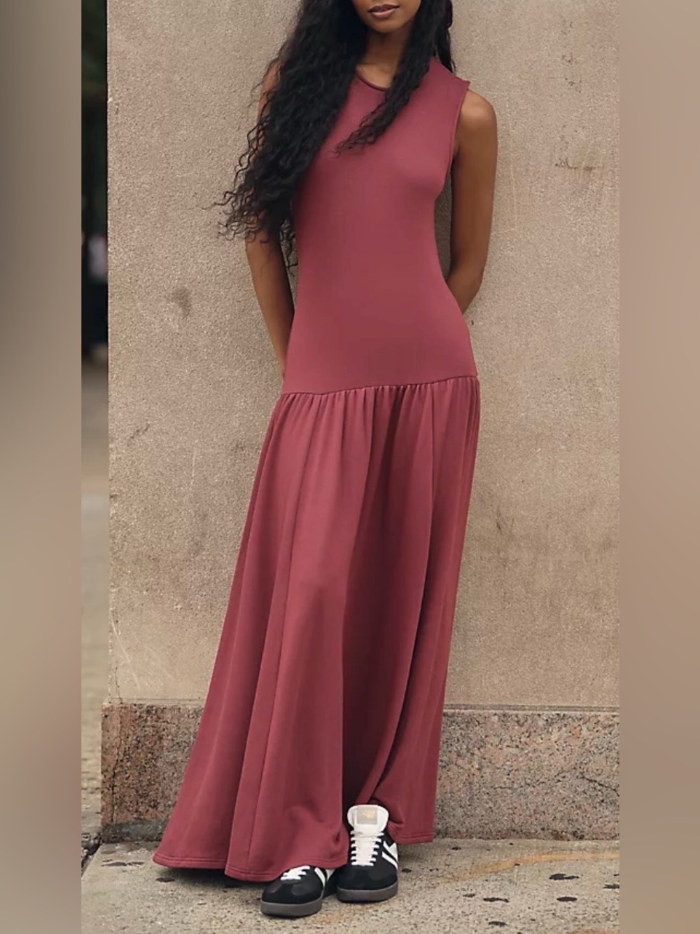Daily Practice by Anthropologie Sleeveless Drop-Waist Midi Dress XL